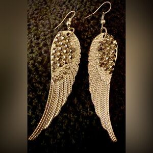 Glamorous Silver Angel Wing Earrings